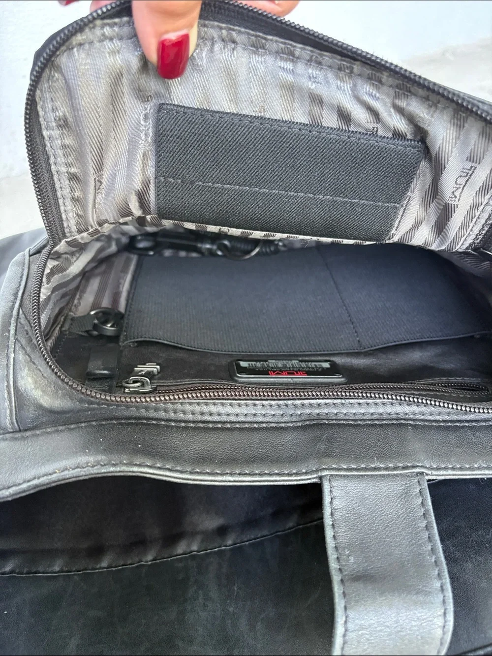Tumi Alpha Napa leather expandable briefcase